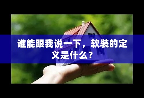 谁能跟我说一下，软装的定义是什么？