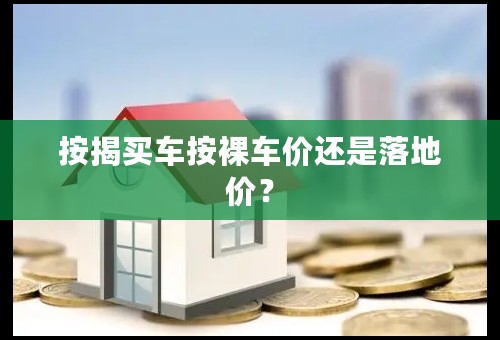 按揭买车按裸车价还是落地价？
