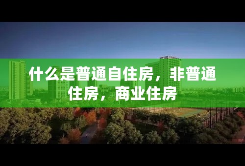什么是普通自住房，非普通住房，商业住房