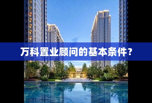 万科置业顾问的基本条件？