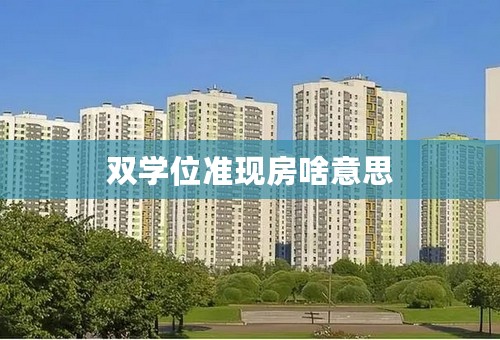 双学位准现房啥意思