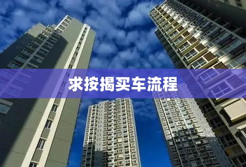 求按揭买车流程