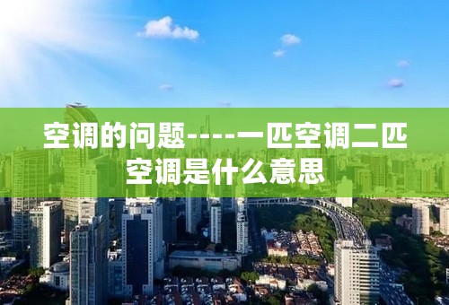 空调的问题----一匹空调二匹空调是什么意思