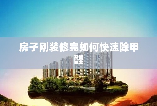 房子刚装修完如何快速除甲醛