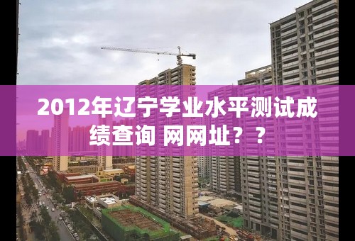 2012年辽宁学业水平测试成绩查询 网网址？？