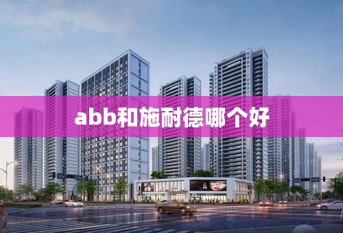 abb和施耐德哪个好
