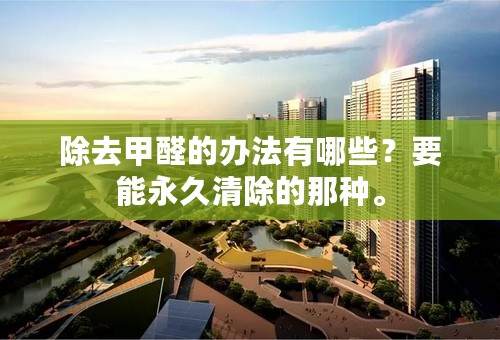 除去甲醛的办法有哪些？要能永久清除的那种。