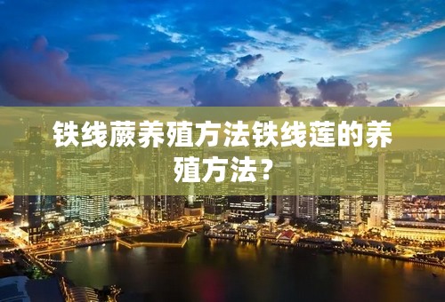 铁线蕨养殖方法铁线莲的养殖方法？
