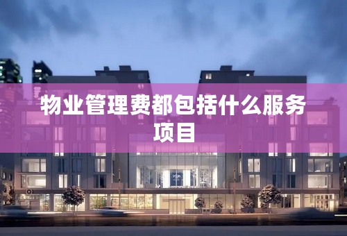 物业管理费都包括什么服务项目