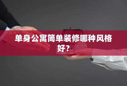 单身公寓简单装修哪种风格好？