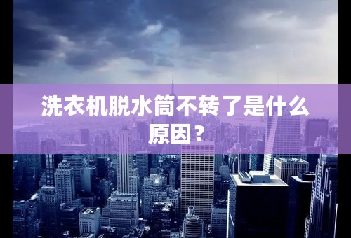 洗衣机脱水筒不转了是什么原因？