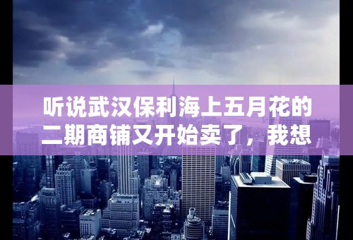 听说武汉保利海上五月花的二期商铺又开始卖了，我想了解一下？