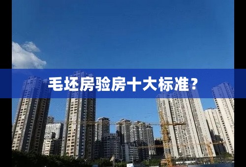 毛坯房验房十大标准？