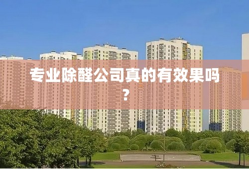 专业除醛公司真的有效果吗？