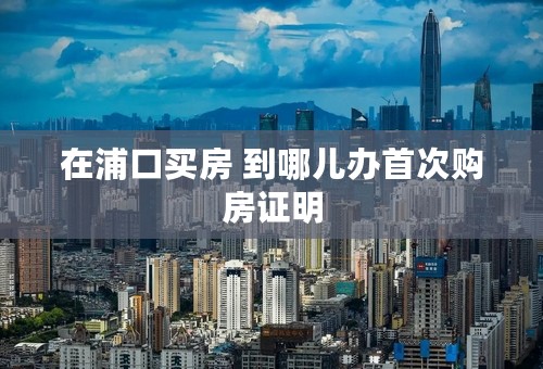 在浦口买房 到哪儿办首次购房证明