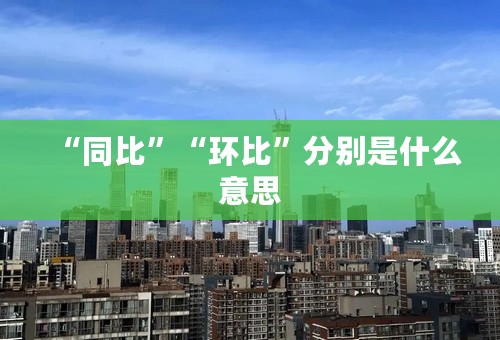 “同比”“环比”分别是什么意思