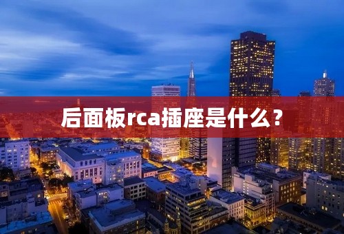 后面板rca插座是什么？