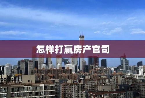 怎样打赢房产官司