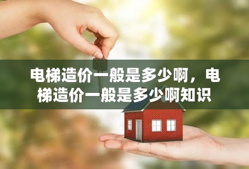 电梯造价一般是多少啊，电梯造价一般是多少啊知识
