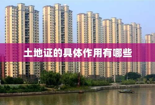 土地证的具体作用有哪些