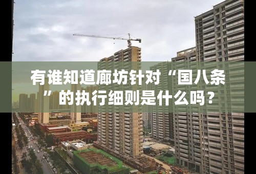 有谁知道廊坊针对“国八条”的执行细则是什么吗？