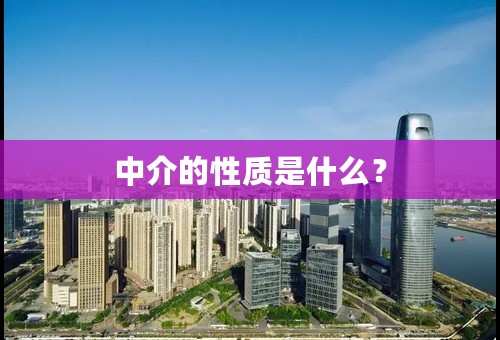 中介的性质是什么？