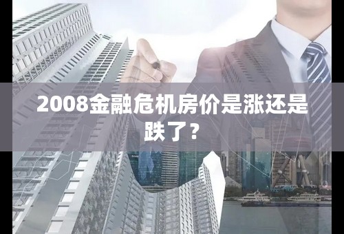 2008金融危机房价是涨还是跌了？