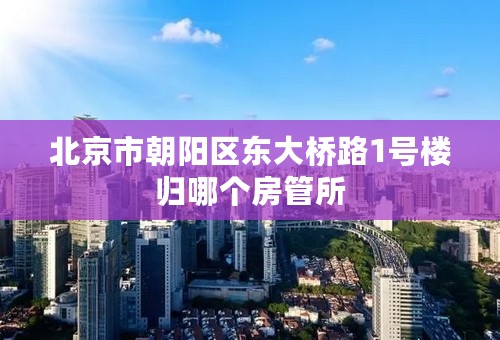 北京市朝阳区东大桥路1号楼归哪个房管所