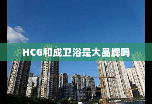 HCG和成卫浴是大品牌吗