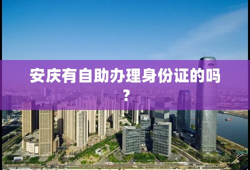 安庆有自助办理身份证的吗？
