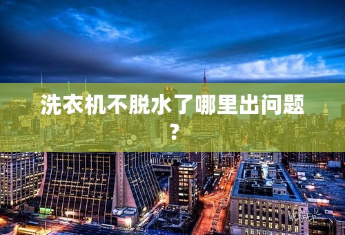 洗衣机不脱水了哪里出问题？