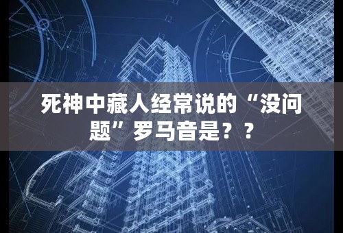 死神中藏人经常说的“没问题”罗马音是？？