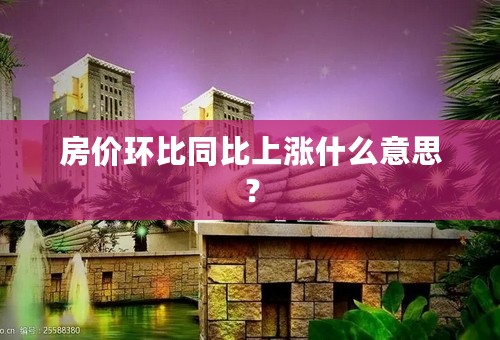 房价环比同比上涨什么意思？