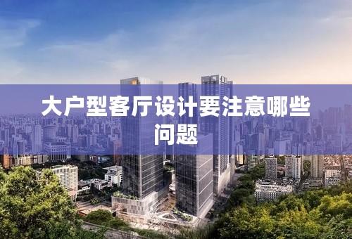 大户型客厅设计要注意哪些问题