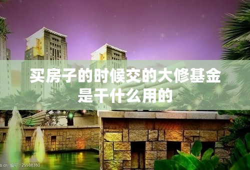 买房子的时候交的大修基金是干什么用的