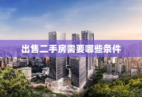 出售二手房需要哪些条件