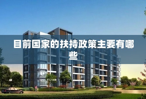 目前国家的扶持政策主要有哪些