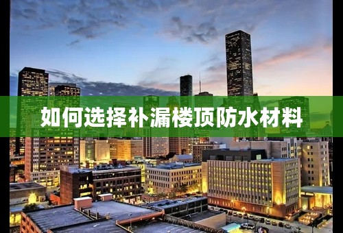 如何选择补漏楼顶防水材料