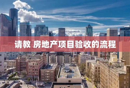 请教 房地产项目验收的流程