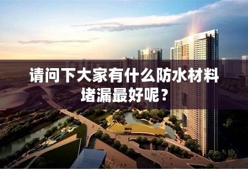 请问下大家有什么防水材料堵漏最好呢？