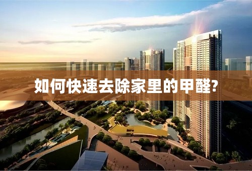 如何快速去除家里的甲醛?