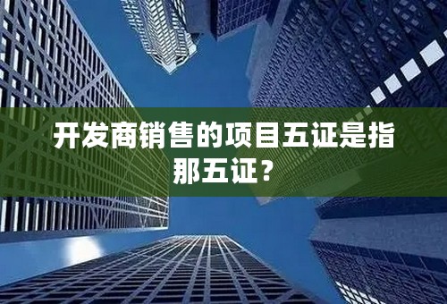 开发商销售的项目五证是指那五证？