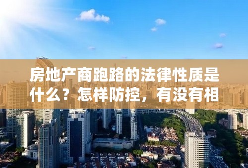 房地产商跑路的法律性质是什么？怎样防控，有没有相关书籍，多谢各位大侠了