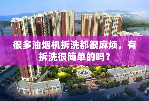 很多油烟机拆洗都很麻烦，有拆洗很简单的吗？