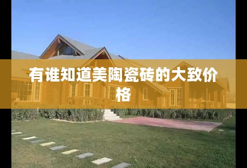 有谁知道美陶瓷砖的大致价格