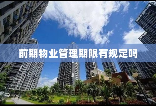 前期物业管理期限有规定吗