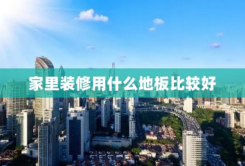 家里装修用什么地板比较好