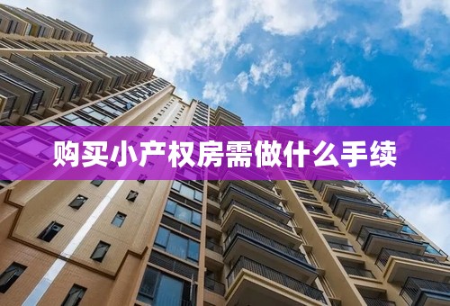 购买小产权房需做什么手续