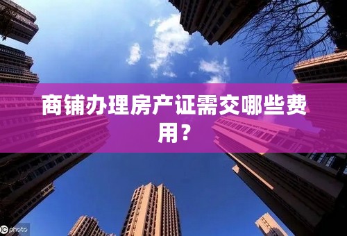 商铺办理房产证需交哪些费用？