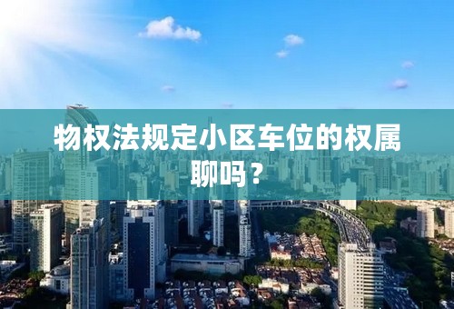物权法规定小区车位的权属聊吗？
